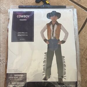 Cowboy Costume for Kids size Small 4-6.Brown and White